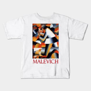 Woodcutter by Kazimir Malevich Kids T-Shirt